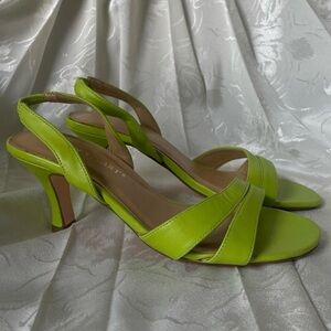 Colin Stuart Lime Green Crisscross Slingback Heels